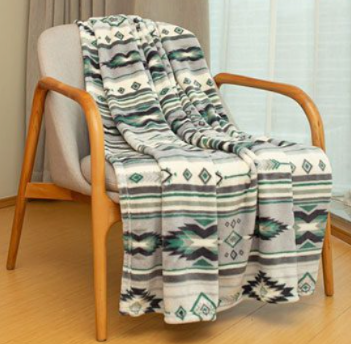 Indigenous Throw Blanket : Grey/White Skipping Stones(design/pattern)