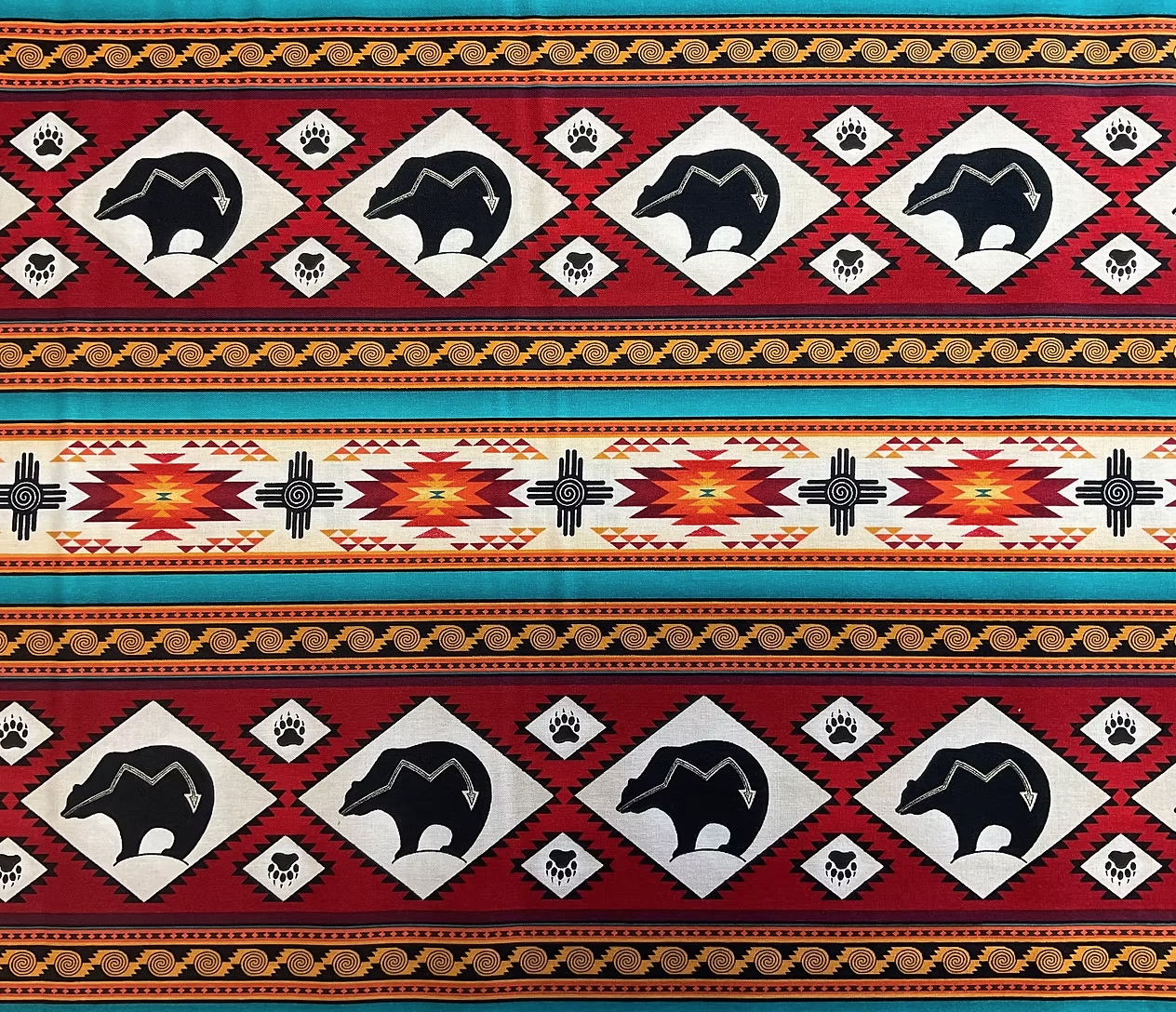 Fabric: Tucson Bear Stripe (Terracotta)