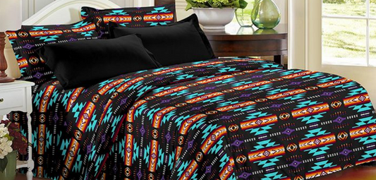 Navajo print - Black Queen Set (4pc)