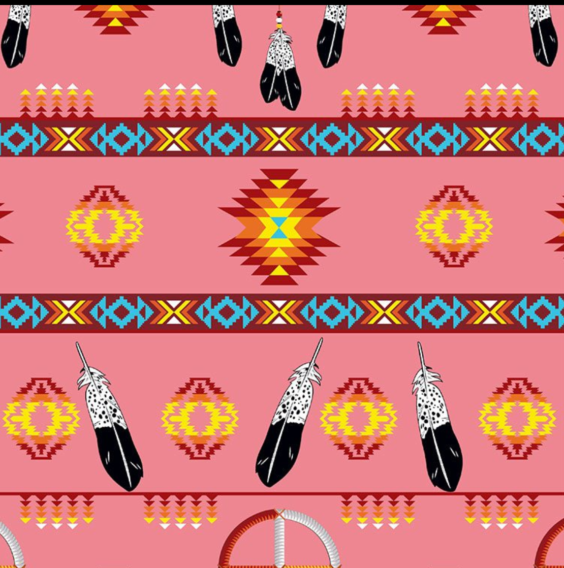 Fabric : Pink Medicine Wheel (design/pattern)