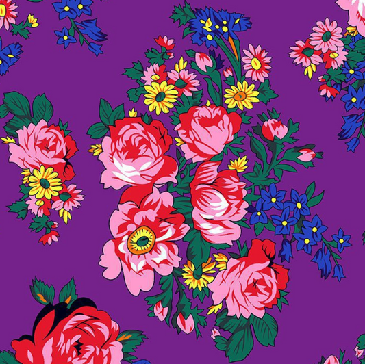 Fabric : Purple Kokum Flower (design/pattern)