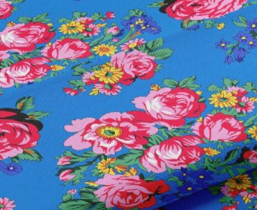 Fabric : Turquoise Kokum Flower (design/pattern)