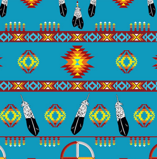 Fabric : Turquoise Medicine Wheel (design/pattern)